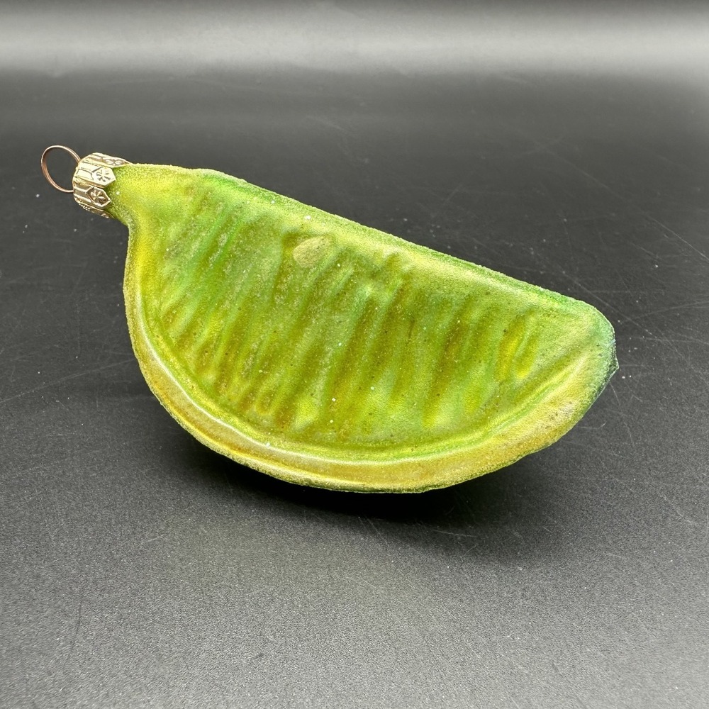 CHRISTOPHER RADKO FROSTED LIME SLICE ORNAMENT 3.5"